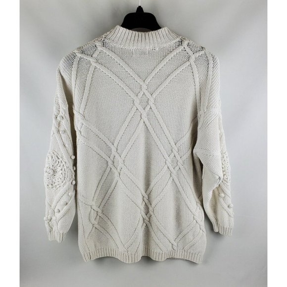 Boaz Womens Chunky White Sweater Winter Warm Long Sleeve Pullover Plus Sz 22/24 - Picture 7 of 7
